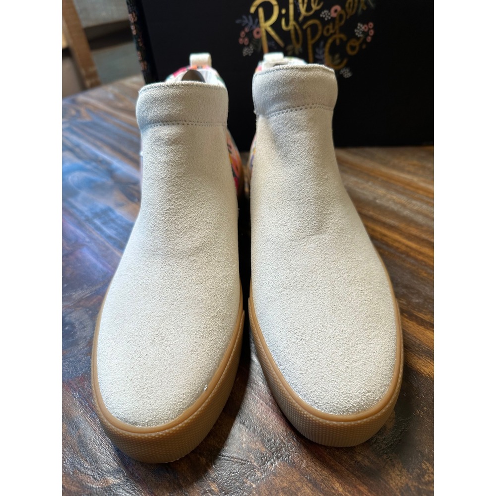 Keds x Rifle Paper Co Cream Suede Floral High Top Zipper Platform‎ Sneakers NWT - Picture 3 of 10